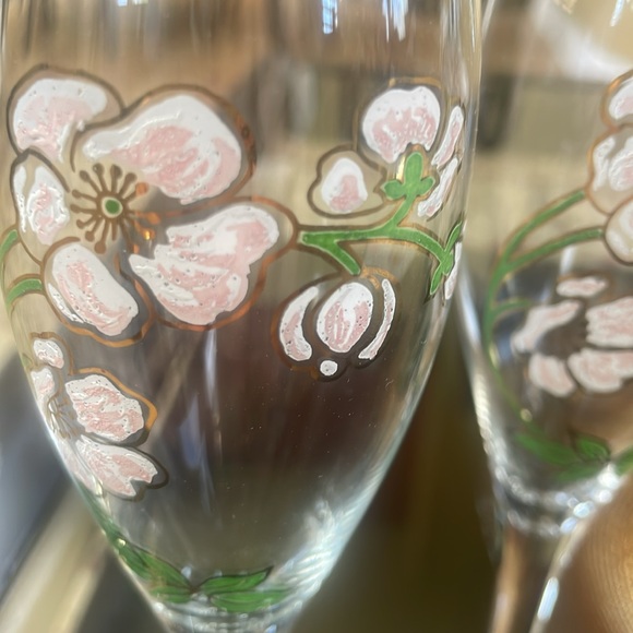Perrier-Jouët Empty Champagne Bottle with Hand Painted Floral Glasses - Picture 7 of 9
